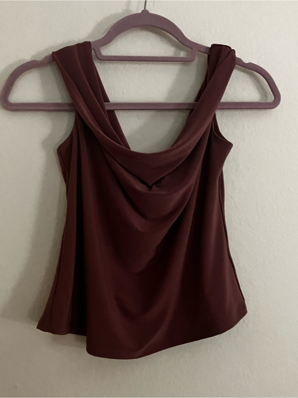 Wilfred Aritzia Womens Top Large Dusty Rose Cowl Neck Sleeveless Cropped Stretch